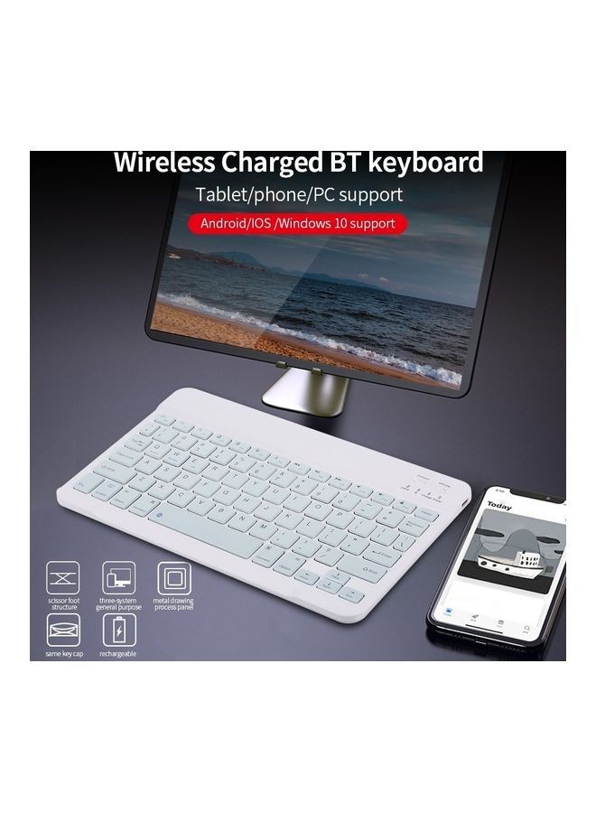 NIBEMINENT Wireless Bluetooth Keyboard White - Image 4