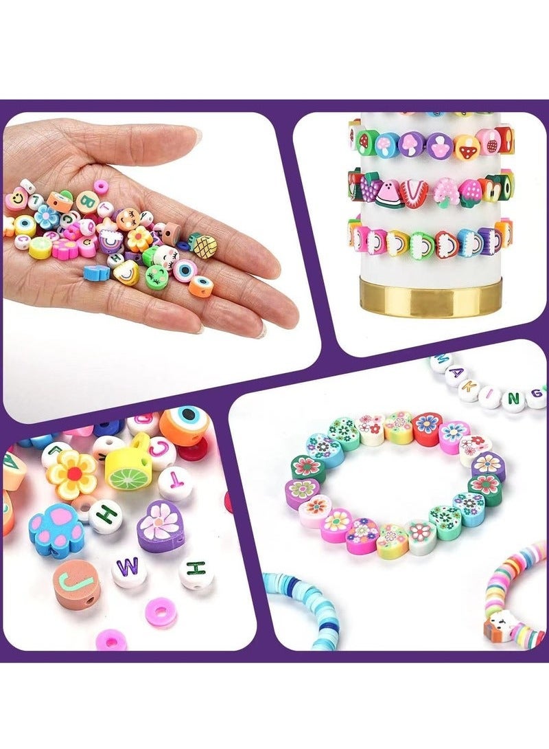 Beads for Bracelets Kit 2300pcs Craft Kit Seed Beads Multi Color DIY Mixed Shapes Acrylic Beads With Box For Kids Bracelets Cute Fun Charms Beads for Bracelet Jewelry Making DIY Arts Crafts Birthday Gifts Toys for Kids Girls Age 6-13 - Image 2