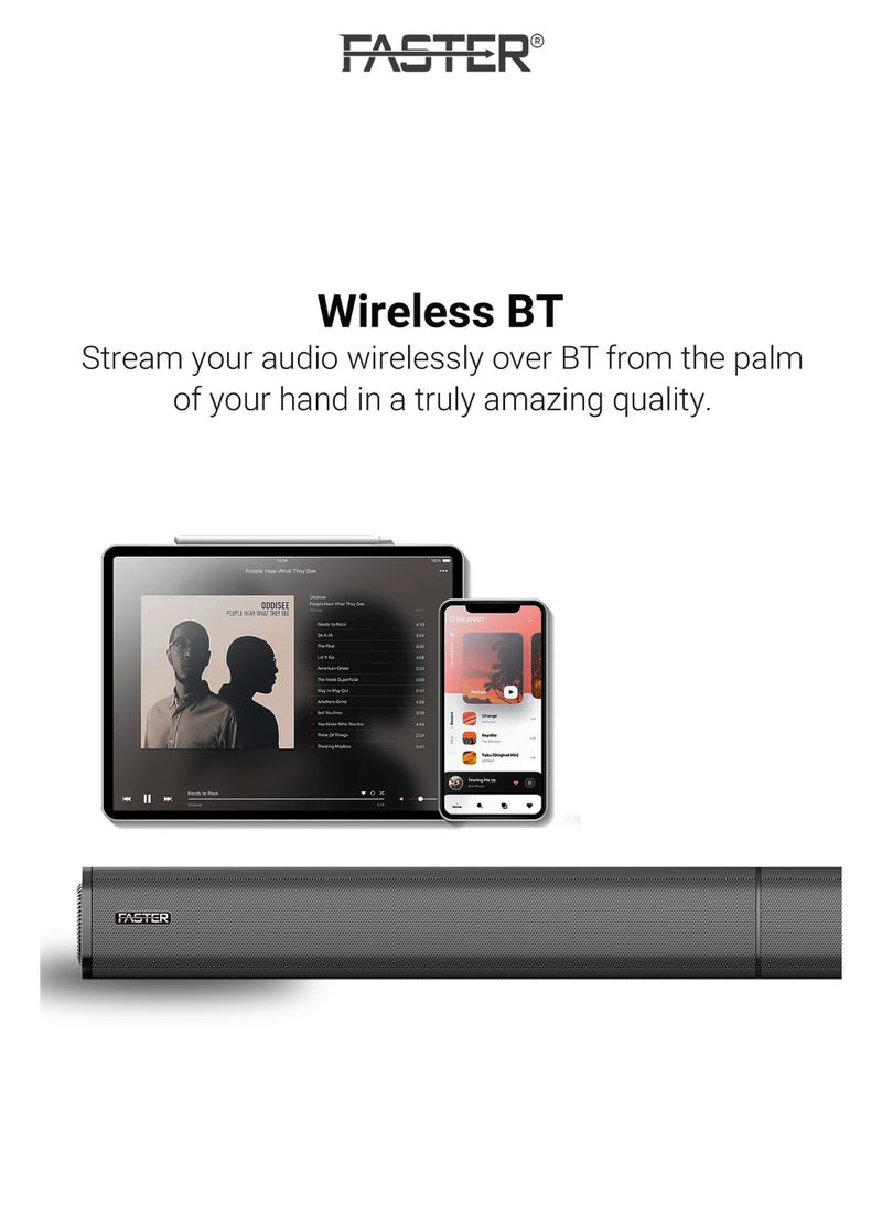 Faster - XB7000 2.1 CH Home Theater Soundbar - Wired Subwoofer 80W Powerful Output - Dedicated Sound Mode, Deep and Thrilling Bass, Digital Embedded - Supporting Bluetooth, Optical HDMI(ARC), AUX, USB & Remote - Image 1