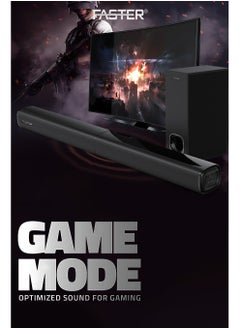 Faster XB7000 2.1 CH Home Theater Soundbar - Wired Subwoofer 80W Powerful Output - Dedicated Sound Mode, Deep and Thrilling Bass, Digital Embedded - Supporting Bluetooth, Optical HDMI(ARC), AUX, USB & Remote  - Image 3