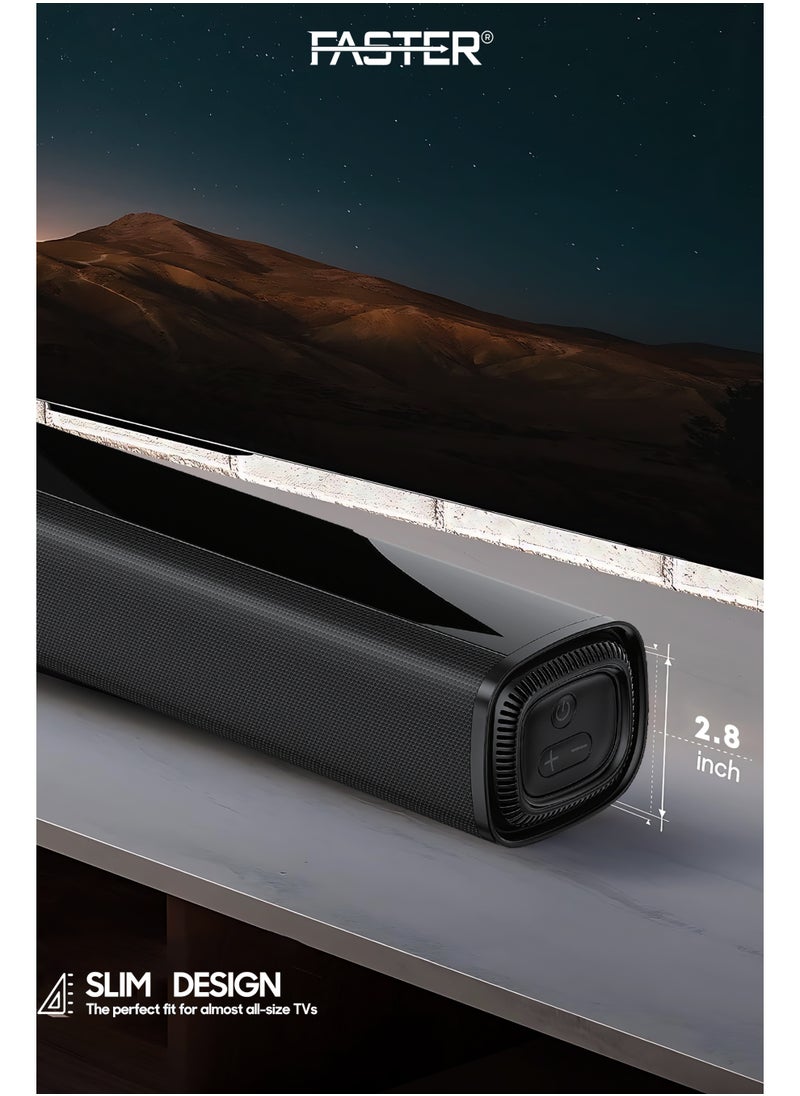 Faster - XB7000 2.1 CH Home Theater Soundbar - Wired Subwoofer 80W Powerful Output - Dedicated Sound Mode, Deep and Thrilling Bass, Digital Embedded - Supporting Bluetooth, Optical HDMI(ARC), AUX, USB & Remote - Image 1