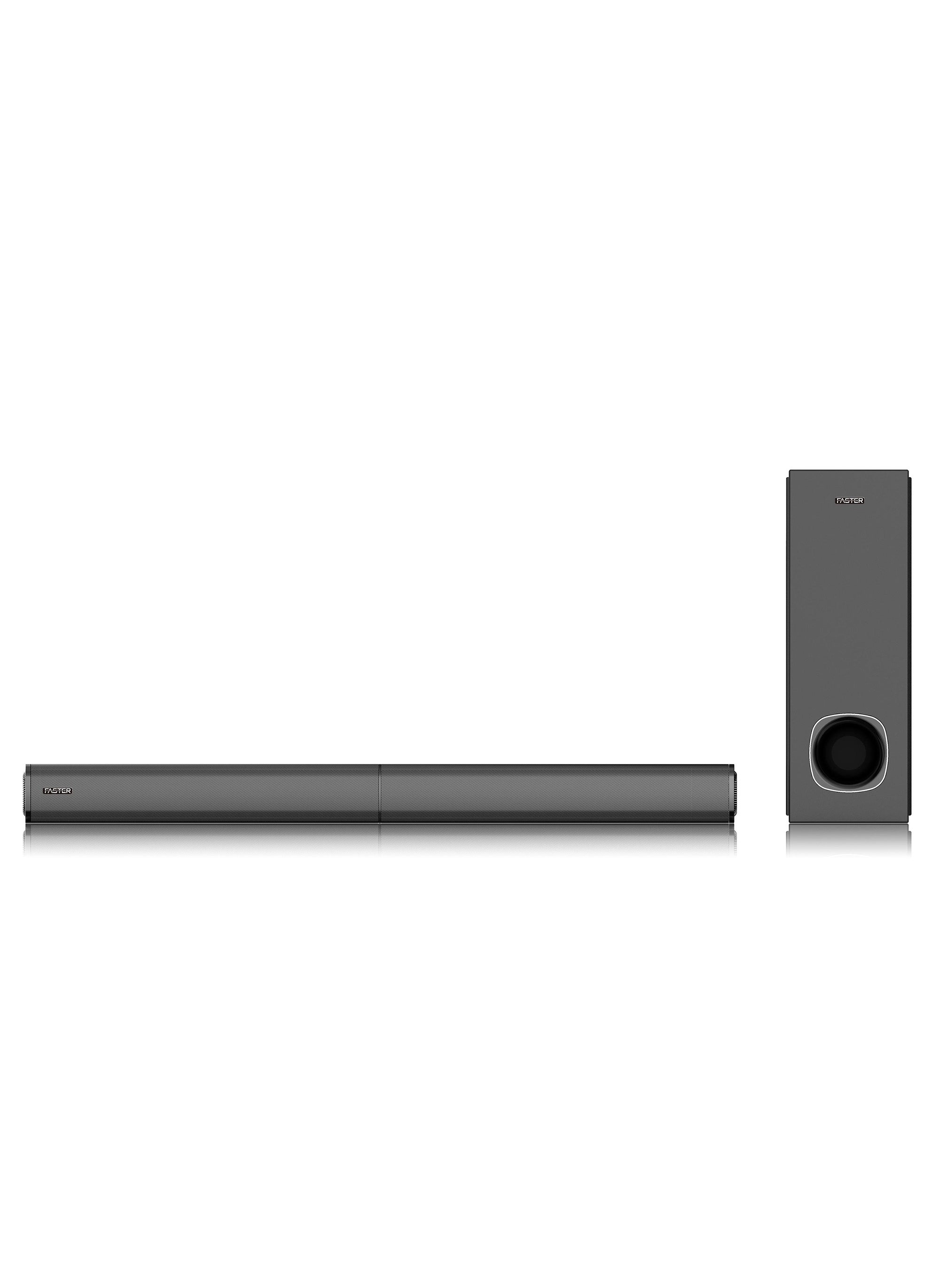 Faster XB7000 2.1 CH Home Theater Soundbar - Wired Subwoofer 80W Powerful Output - Dedicated Sound Mode, Deep and Thrilling Bass, Dolby Digital Embedded - Supporting Bluetooth, Optical HDMI(ARC), AUX, USB & Remote 