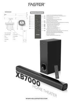 XB7000 2.1 CH Home Theater Soundbar - Wired Subwoofer 80W Powerful Output - Dedicated Sound Mode, Deep and Thrilling Bass, Digital Embedded - Supporting Bluetooth, Optical HDMI(ARC), AUX, USB & Remote - pzsku/Z45F8BCADDCC6756B7433Z/45/_/1704201696/ee74d0c2-819b-4ab6-afd1-7a013c626c02