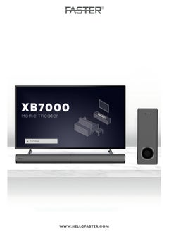 XB7000 2.1 CH Home Theater Soundbar - Wired Subwoofer 80W Powerful Output - Dedicated Sound Mode, Deep and Thrilling Bass, Digital Embedded - Supporting Bluetooth, Optical HDMI(ARC), AUX, USB & Remote - pzsku/Z45F8BCADDCC6756B7433Z/45/_/1704201716/14fce2dd-5bcf-4617-8313-a59dc7abdbda