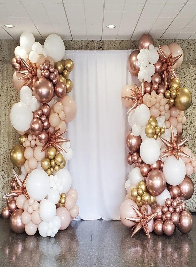 ADOINBY Rose Gold Balloons Arch Kit, 140Pcs Metalic Rose Gold Metallic Gold White Pink with Confetti Balloons for Bridal Shower Baby Shower Bachelorette Birthday Wedding Girl Anniversary Decorations - Image 5