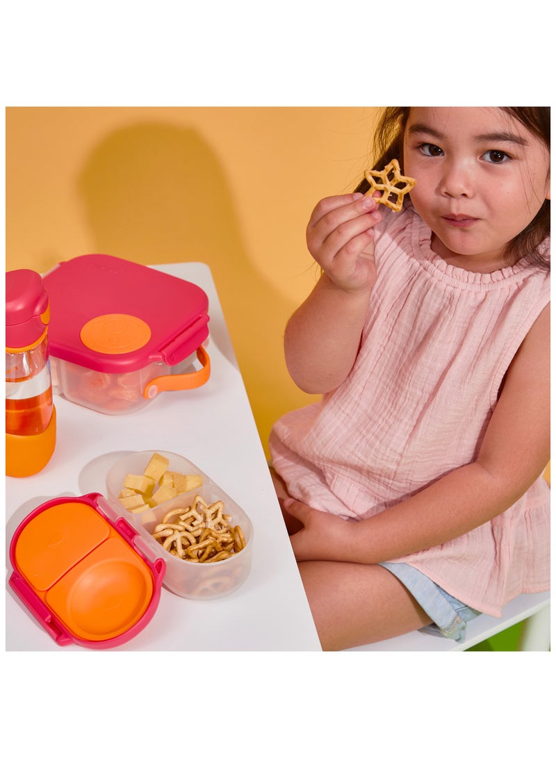 B.Box Snack Box with Flexi Whole Fruit Holder | Leakproof Compartments | 1¾ Cups (11.8 fl oz) | BPA Free | Easy Open Clip | For Kids & Toddlers-Blush Crush - Image 4
