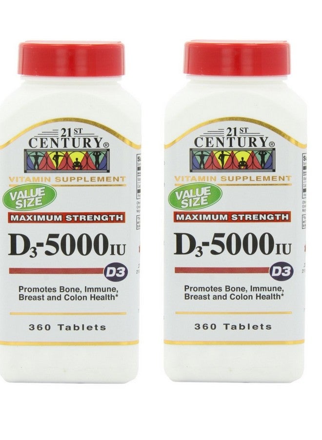 21st Century D 5000 IU Tablets, 360 Count (Pack of 2)