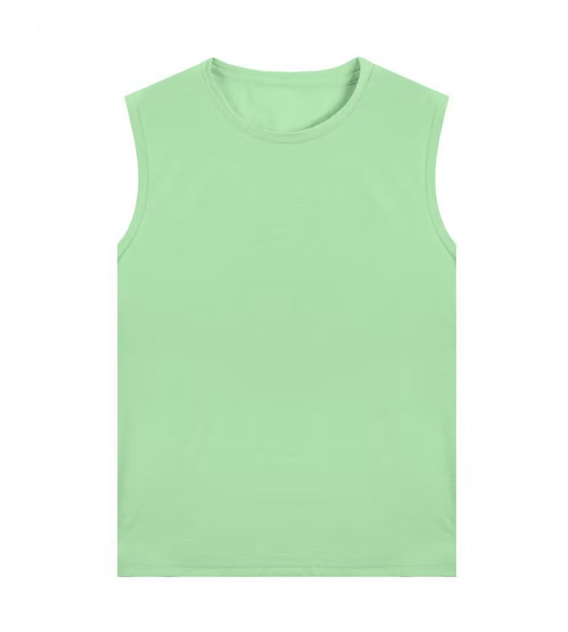 Thin Kidsren'S T-Shirt, Casual And Loose, Same Style For Men And Women, Pure Color Vest, Sleeveless, Lightweight Fiber-Feel Quick-Drying T-Shirt - Image 1