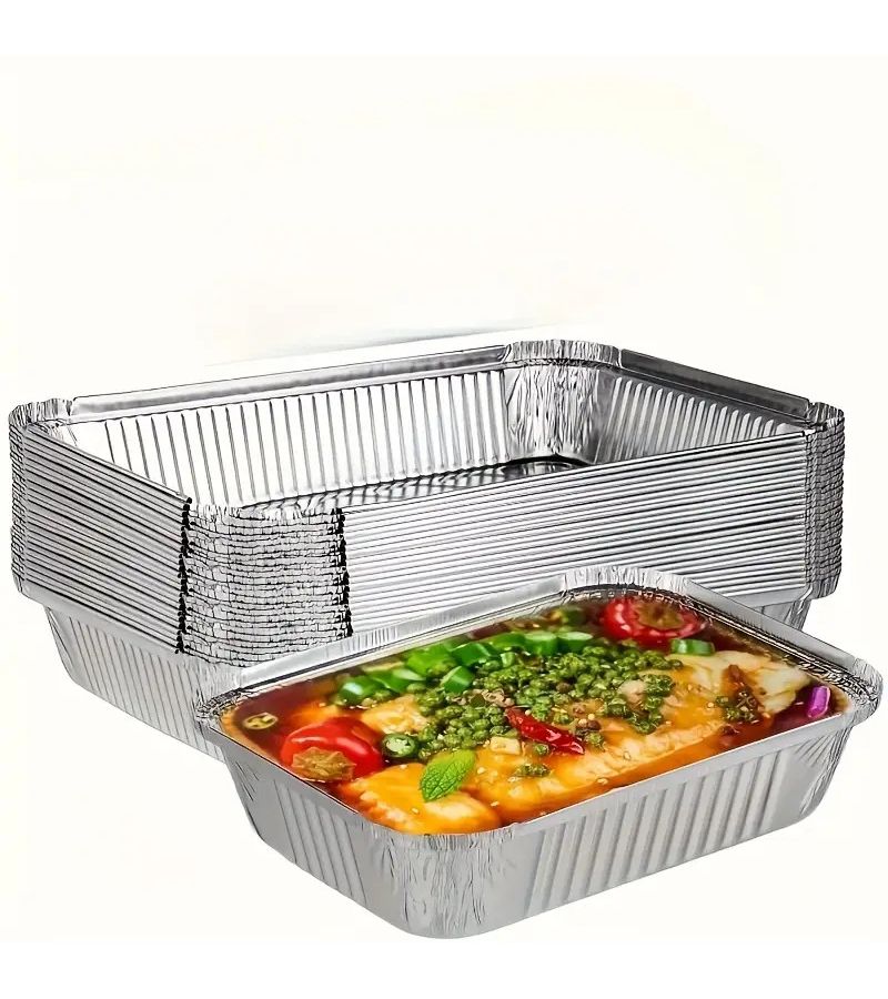 Heavy Duty Food Grade Aluminum Foil Tray 40pcs Nonstick Baking Grill Camping - Image 1