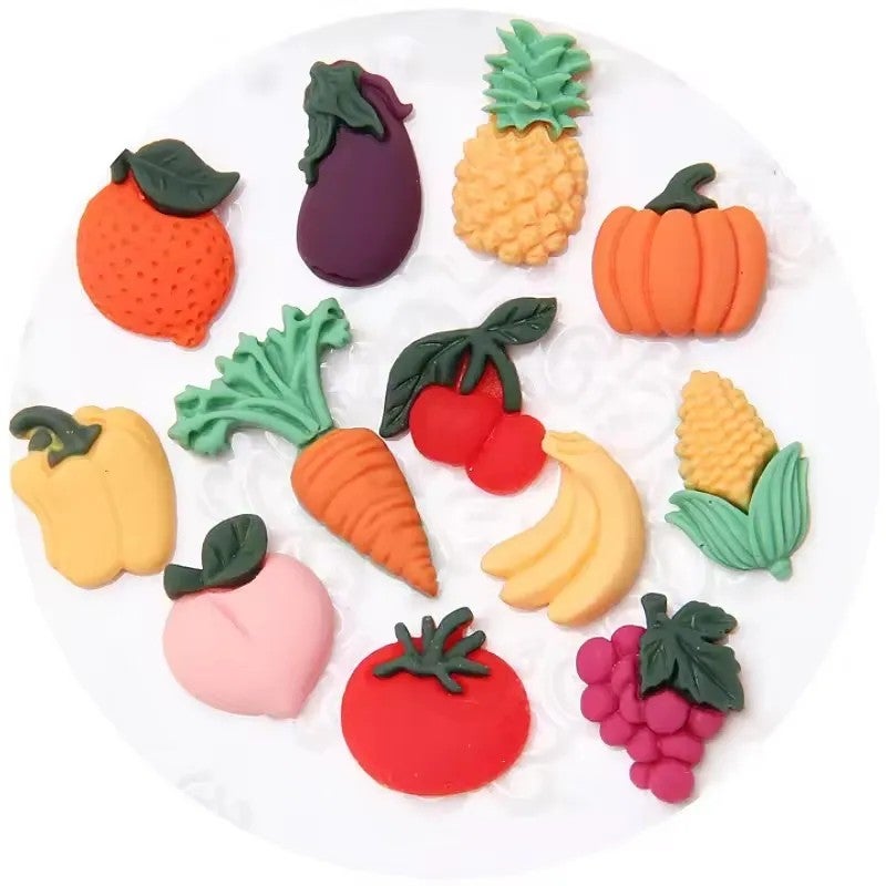 Bluejw Budget-Friendly Flatback Resin Cabochons - Realistic Artificial Vegetable & Fruit Designs for DIY Jewelry, Food-Themed Crafts & Souvenirs - Image 1
