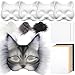 Seenelling 13 Pcs DIY Therian Mask Kit Blank Cat Mask with Felt Fabric Sheet Plush Faux Fur Eye Mesh for Therian Gear Stuff Grey - Image 3
