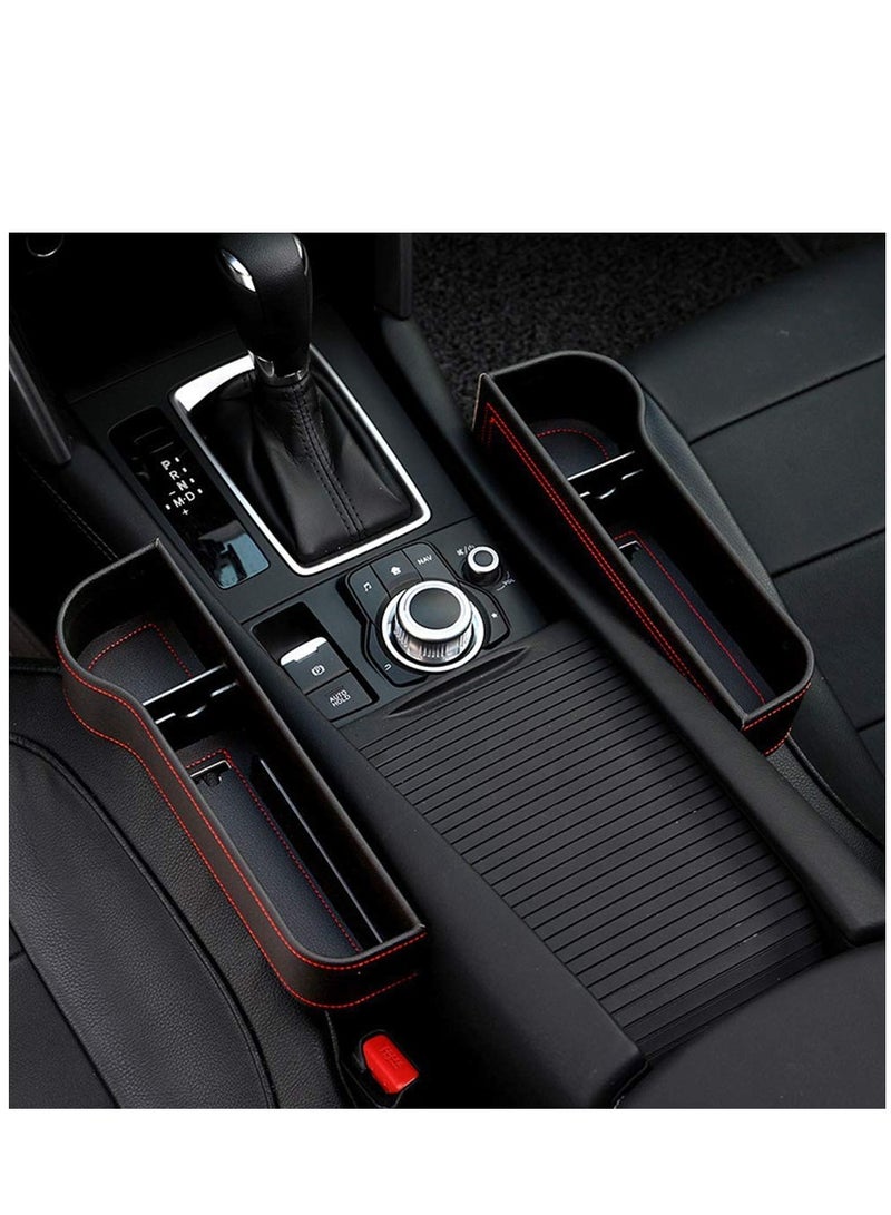 SYOSI Car Seat Gap Filler Organizer Between Front seat car Organizer and Storage Box Auto Premium PU Leather Console with Cup Holder Car Pocket for Interior Essentials - Image 4