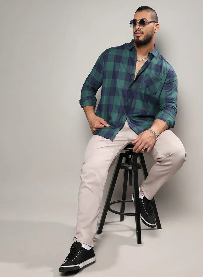 Instafab Plus Plus Buffalo Check Regular Fit Shirt by Styli