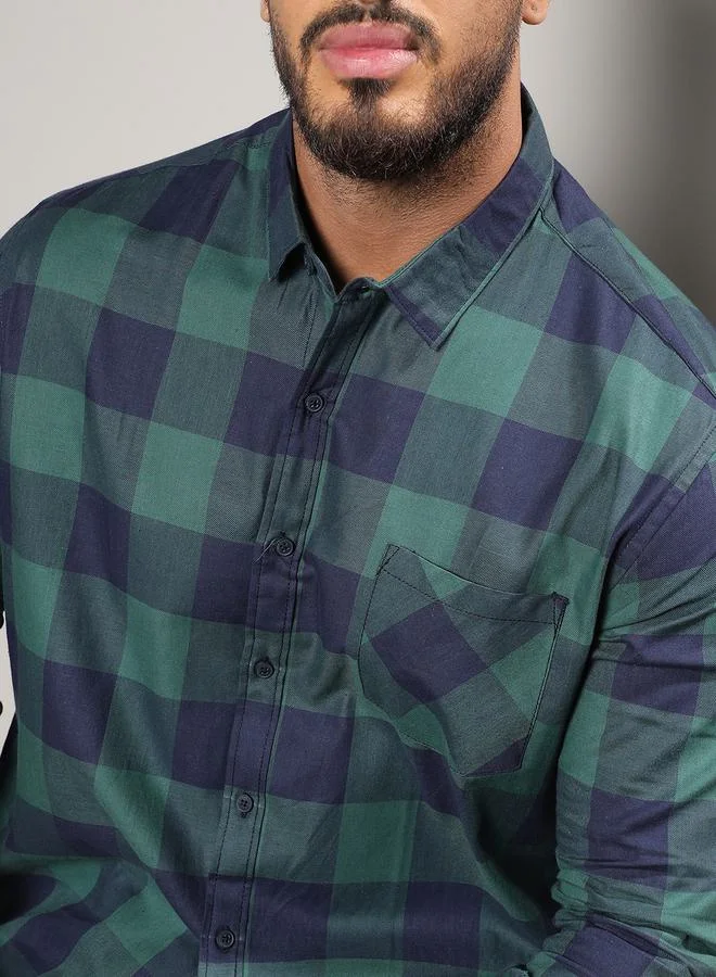 Instafab Plus Plus Buffalo Check Regular Fit Shirt by Styli