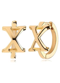 Women Huggie Hoop Earrings Gold Initial Sleeper 14K Gold Filled Small Simple Delicate Handmade Hypoallergenic Personalized Jewelry Gift - 26 Letters