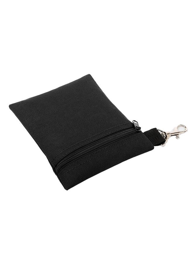 CTWHA Golf Bag Nylon Ball Holder with Metal Lobster Clasp Golf Portable Seat Fork Hanging Waist Toolkit Zip Golf Bag For Valuables Storage Travel Black - Image 2