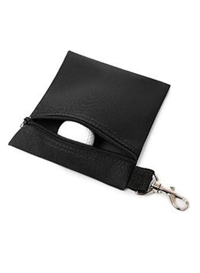 CTWHA Golf Bag Nylon Ball Holder with Metal Lobster Clasp Golf Portable Seat Fork Hanging Waist Toolkit Zip Golf Bag For Valuables Storage Travel Black - Image 3