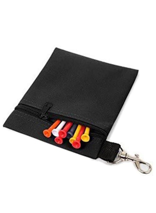CTWHA Golf Bag Nylon Ball Holder with Metal Lobster Clasp Golf Portable Seat Fork Hanging Waist Toolkit Zip Golf Bag For Valuables Storage Travel Black - Image 5