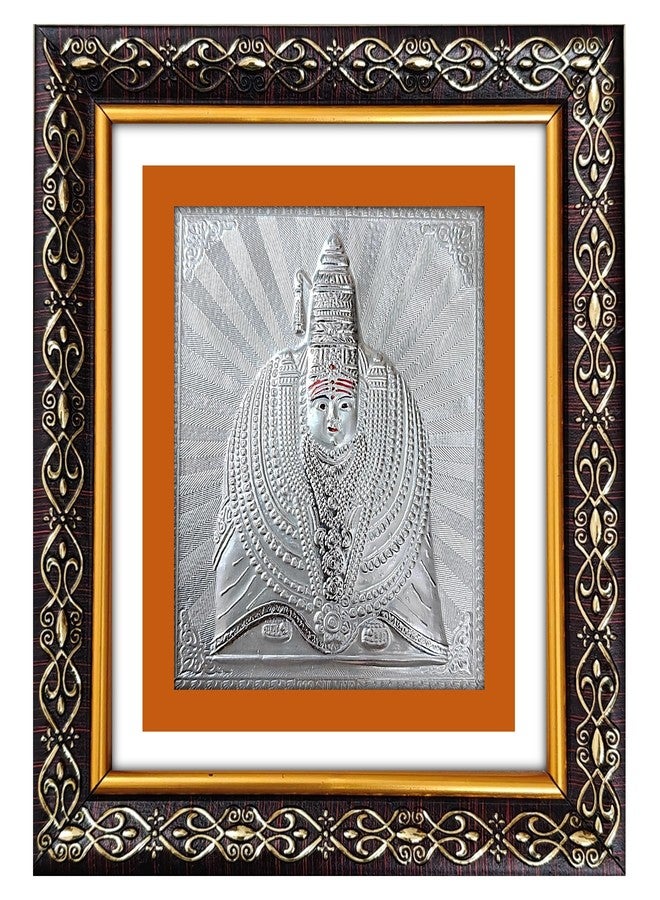 ARTSMINE - 999 Silver Tulja Bhavani Table Top Frame - Certified Silver Art|Premium Finish|Ideal for Pooja Room & Home Décor|Elegant Decorative Religious Gift - 1 Unit - Image 1