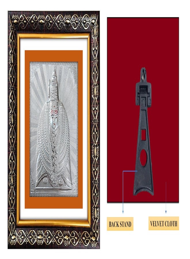 ARTSMINE - 999 Silver Tulja Bhavani Table Top Frame - Certified Silver Art|Premium Finish|Ideal for Pooja Room & Home Décor|Elegant Decorative Religious Gift - 1 Unit - Image 4