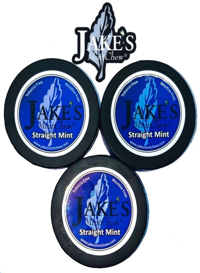 Jake's Mint Chew - Straight Mint - 3 Pack - Tobacco & Nicotine Free! - Image 1