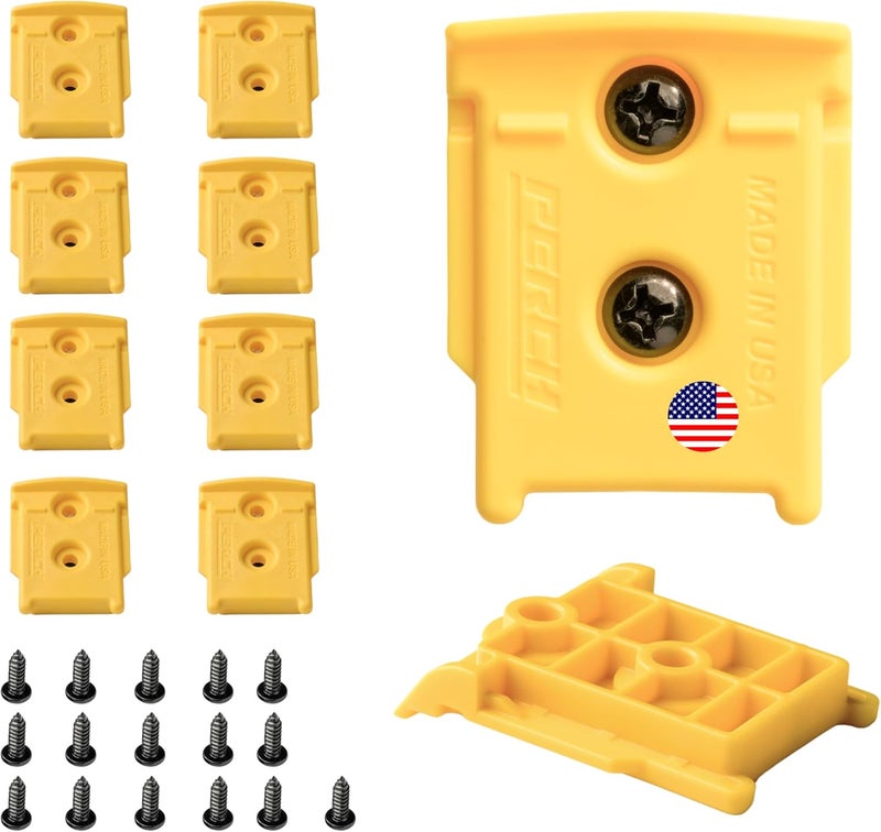 perch 9 Pack Tool Holder Wall Mount for DeWalt 20v/60v Cordless Tools - Snap Fit Drill Hanger With 18 Screws - Easy to Install, Screw in and Lock - Image 1