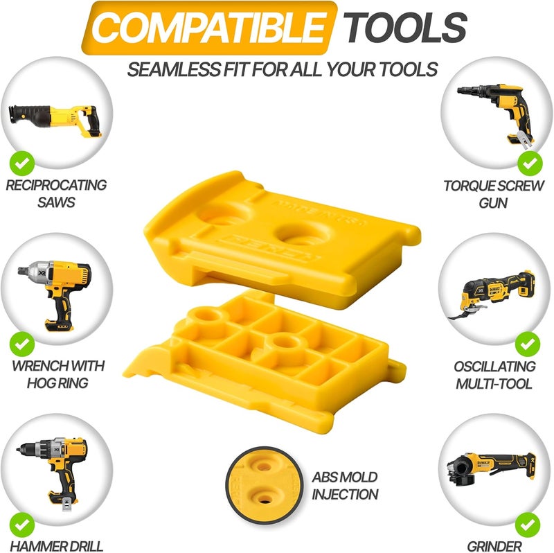 perch 9 Pack Tool Holder Wall Mount for DeWalt 20v/60v Cordless Tools - Snap Fit Drill Hanger With 18 Screws - Easy to Install, Screw in and Lock - Image 5