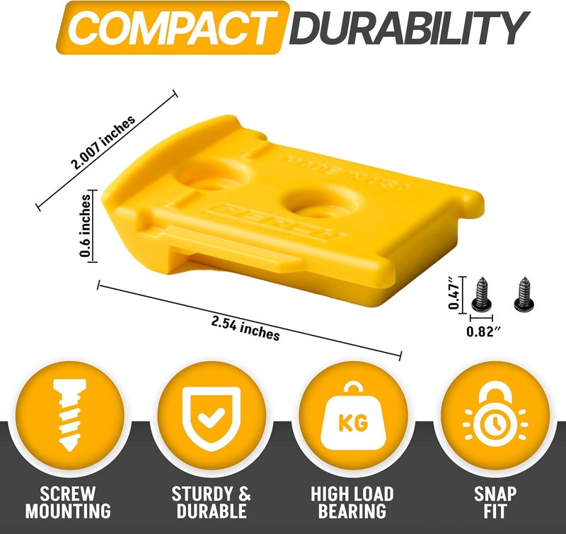 perch 9 Pack Tool Holder Wall Mount for DeWalt 20v/60v Cordless Tools - Snap Fit Drill Hanger With 18 Screws - Easy to Install, Screw in and Lock - Image 2