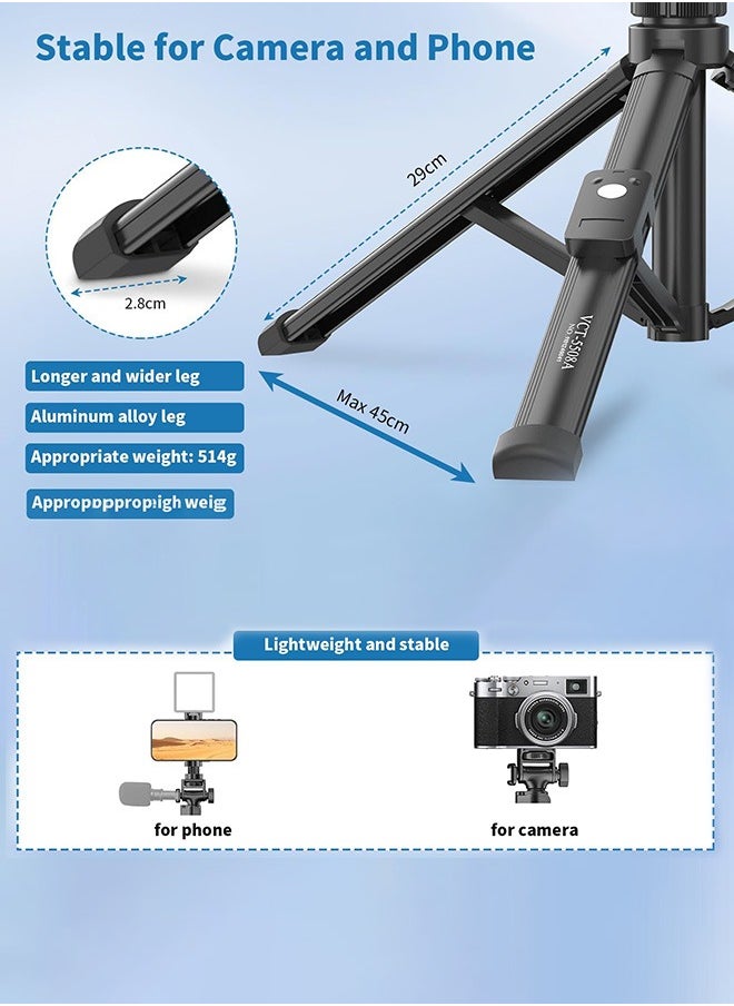 TONEOF TONEOF 170cm Phone Camera Tripod Stand with Remote & Phone Holder, Tripod for Travel/Video Recording,Tall Smartphone Tripod Compatible with iPhone/Android//Webcamera  - Image 5