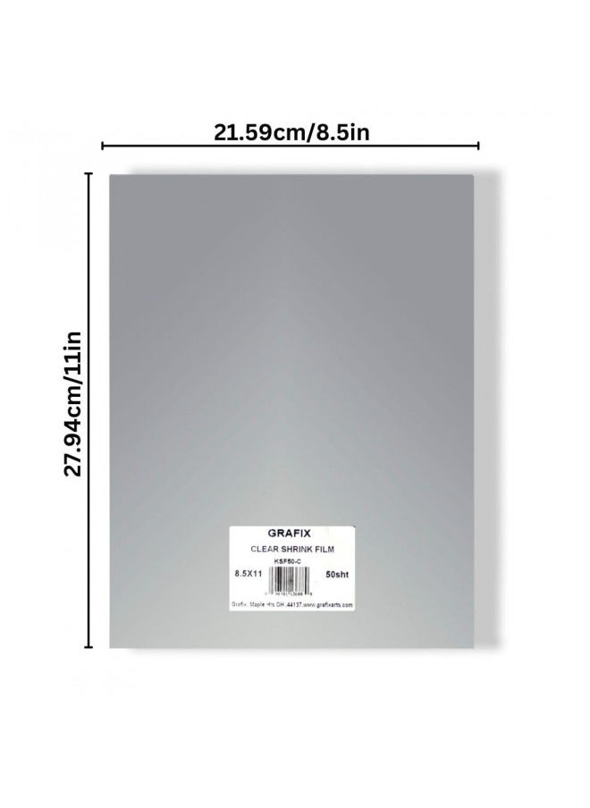 Grafix Grafix Shrink Film Clear, 8.5 x 11, Pack of 50 Clear, Transparent Shrink Sheets, Design Your Art and Shrink It to Create Jewelry, Embellishments, Paper Crafts, Gift Tags, Ornaments and More  - Image 3
