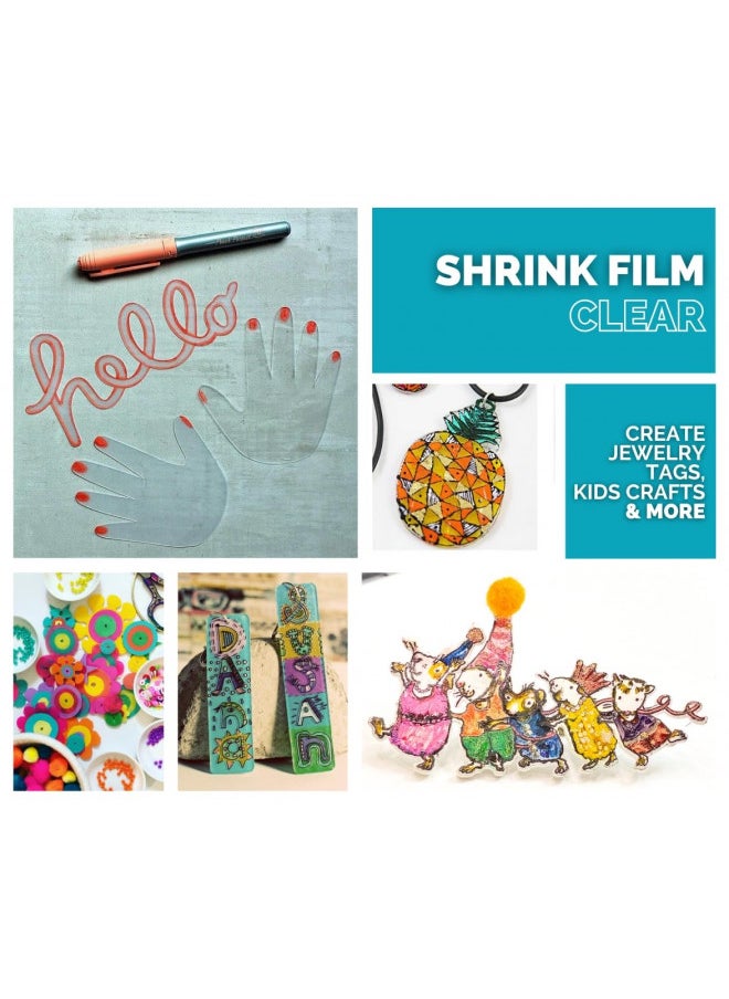 Grafix Grafix Shrink Film Clear, 8.5 x 11, Pack of 50 Clear, Transparent Shrink Sheets, Design Your Art and Shrink It to Create Jewelry, Embellishments, Paper Crafts, Gift Tags, Ornaments and More  - Image 4