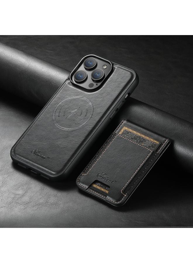 Suteni Case For iPhone 15 Pro Max H17 Oil Eax Leather MagSafe Detachable Wallet Phone Case - Image 2