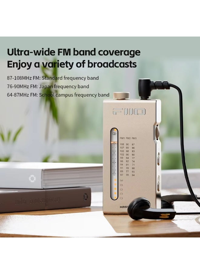 فيو جهاز استقبال راديو ستيريو FM محمول عالي الدقة FiiO RR11 مع ضبط تناظري PVR، وتأثيرات صوتية BASS+3D، نطاق تردد 64-108 ميجاهرتز - Image 5