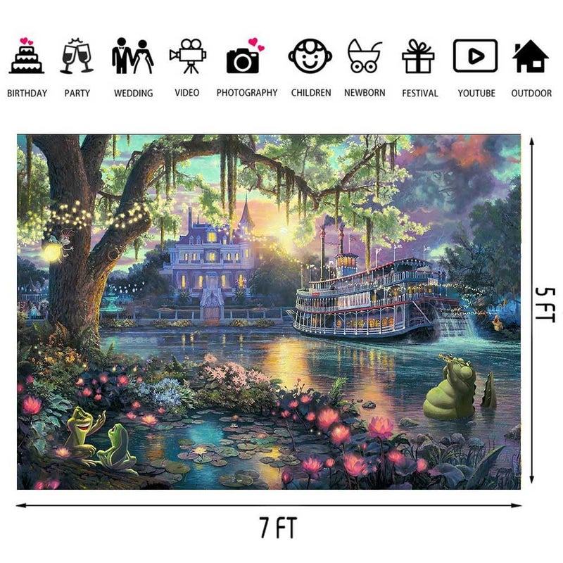 SSCSTS Palace Photography Background Fairy Tale Prince Princess Happiness Frog Castle Photography Background Studio Props (7x5ft-polyester) - Image 4