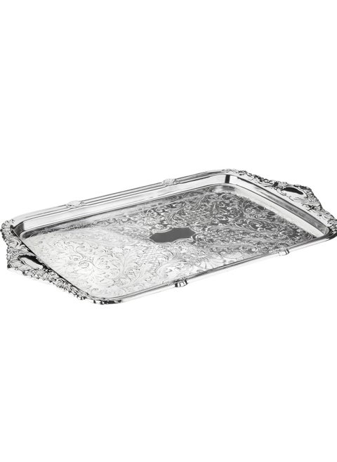 Queen Anne Silver Plated Rectangular Tray With Handles (49*28 cm)  Serving Tray 0/6455 |Kitchen Serveware Tableware Serveware Platter