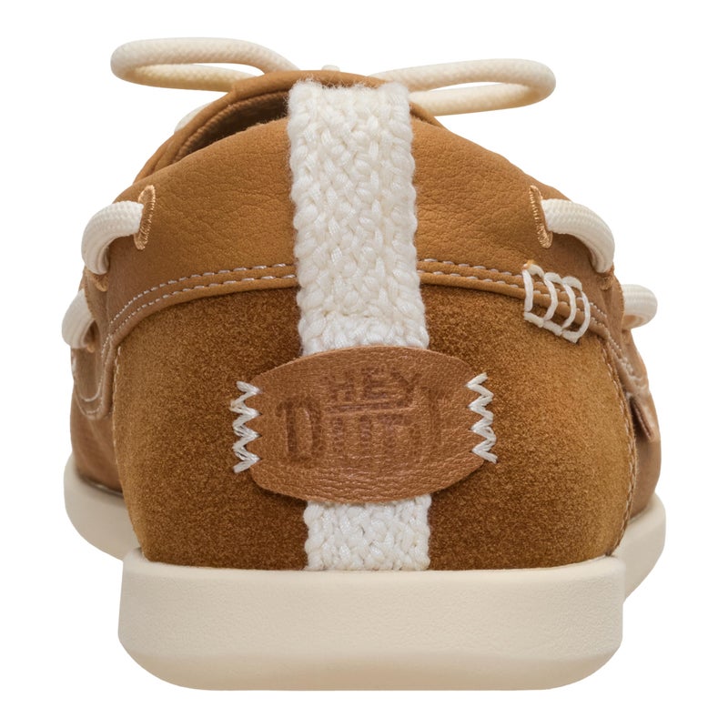 HEYDUDE Women's Harbor Breeze Lo Classic Boat Shoe, Bone Brown, Size 8, Lightweight Slip-On Loafer - Image 4