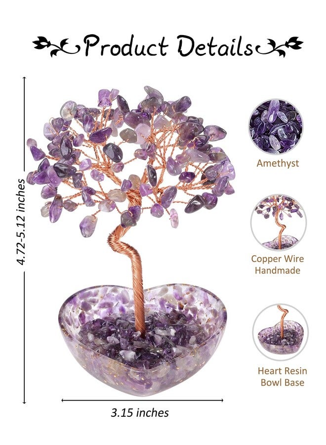 PESOENTH Amethyst Crystal Tree of Life Gifts for Women Mom Birthday,Amethyst Tree Healing Crystals Stones Positive Energy Gemstones Spiritual Purple Home Room Decor Gifts Her Anniversary Valentines - Image 5
