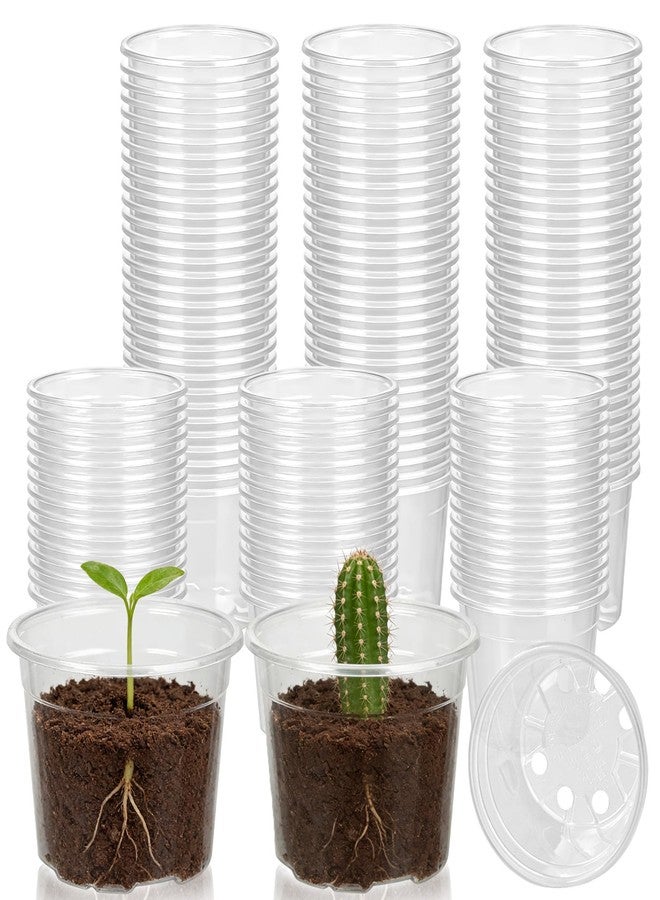 TINSKY 200 Pcs 2 Inch Clear Nursery Pots with Drainage Holes Mini Plastic Plant Pots for Seedling Seeds Germination Transplanting Seeds Starter Planting Indoor Outdoor Succulent - Image 1