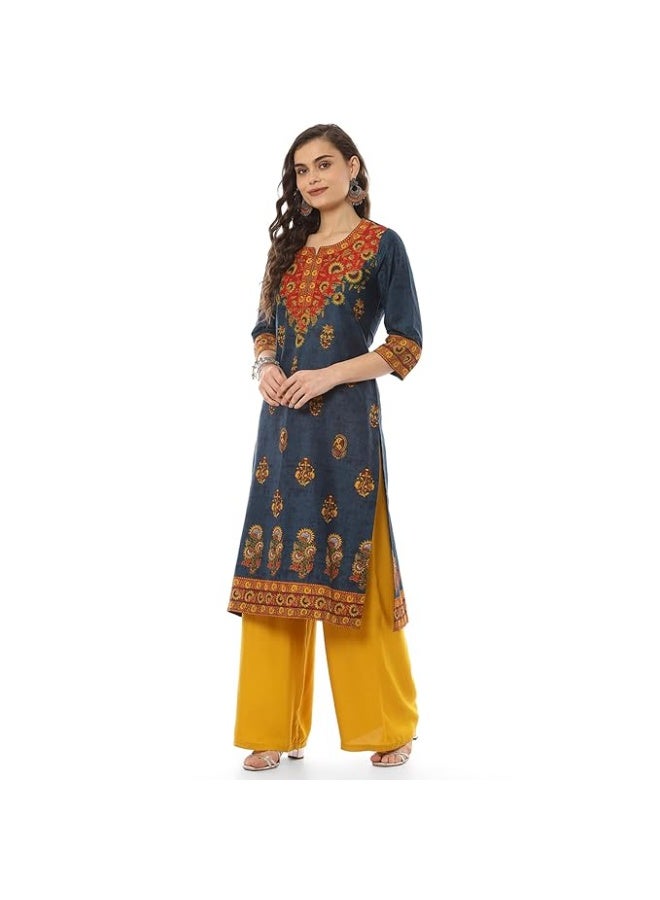 BIBA Women  Cotton Printed Straight kurta m - Image 2