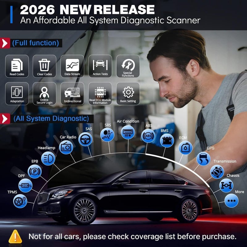 Thinkdiag2 ماسح ضوئي تشخيصي OBD2 ثنائي الاتجاه لجميع الأنظمة لأنظمة iOS وAndroid، بلوتوث 5.0 مع بروتوكول CAN FD، التعرف التلقائي على VIN، الاختبار النشط، أكثر من 15 وظيفة إعادة ضبط، برمجة ECU - Image 2
