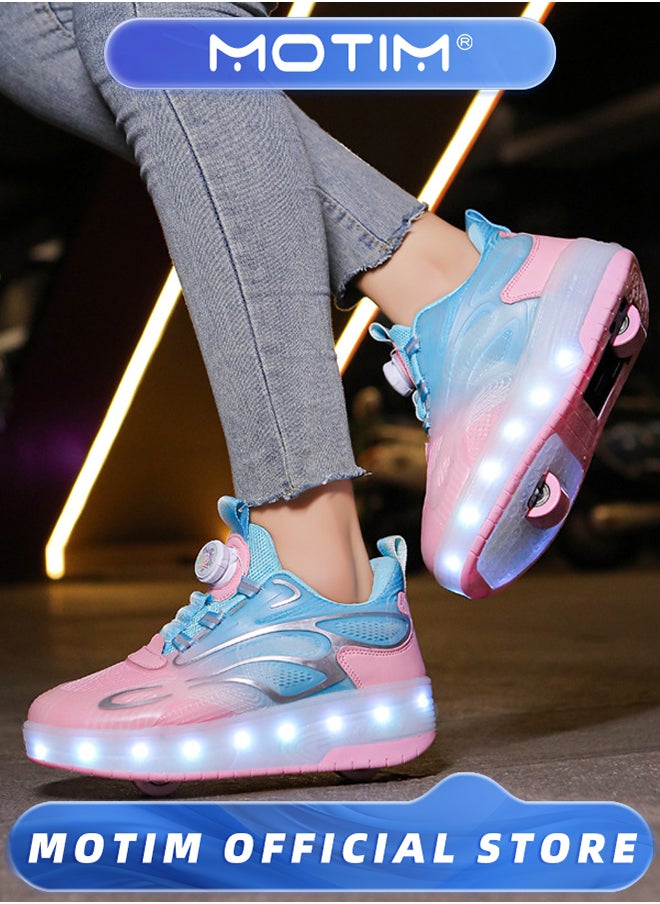 Motim Kids Roller Skates Shoes Sneakers with Wheels USB Charging Led Light Up Wheels Novel Gift for Girls  - Image 1
