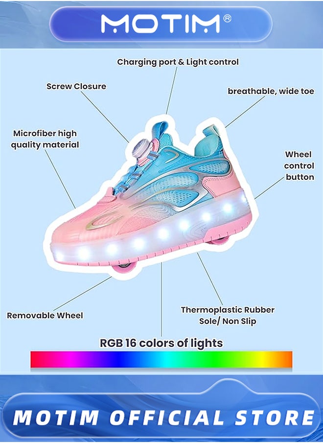 Motim Kids Roller Skates Shoes Sneakers with Wheels USB Charging Led Light Up Wheels Novel Gift for Girls  - Image 3