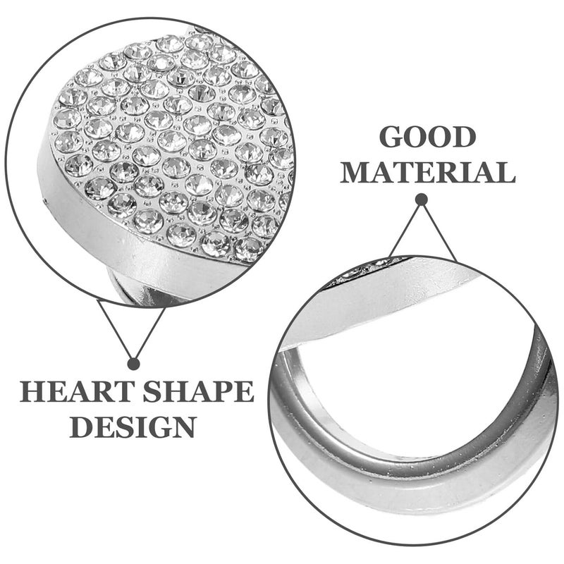OUNONA Push to Start Button Cover Heart Shape Rhinestone Car Decoration Easy Install Button Protector Unique Car Accessories for Women Prevents Accidental - Image 2