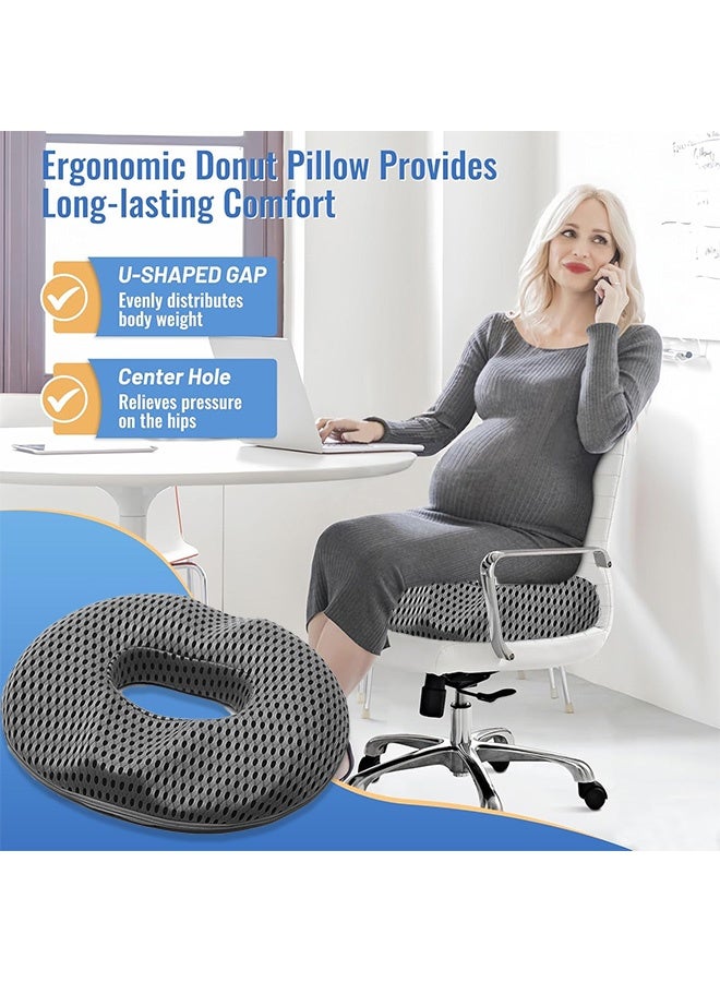 MLADEN Breathable Cushions Chair Pad for Tailbone Pain Relief and Hemorrhoids, Memory Foam Seat Chair Cushion for Postpartum Pregnancy, Seat Cushions for Men and Women for Home & Office, (Dark Gray) - Image 3