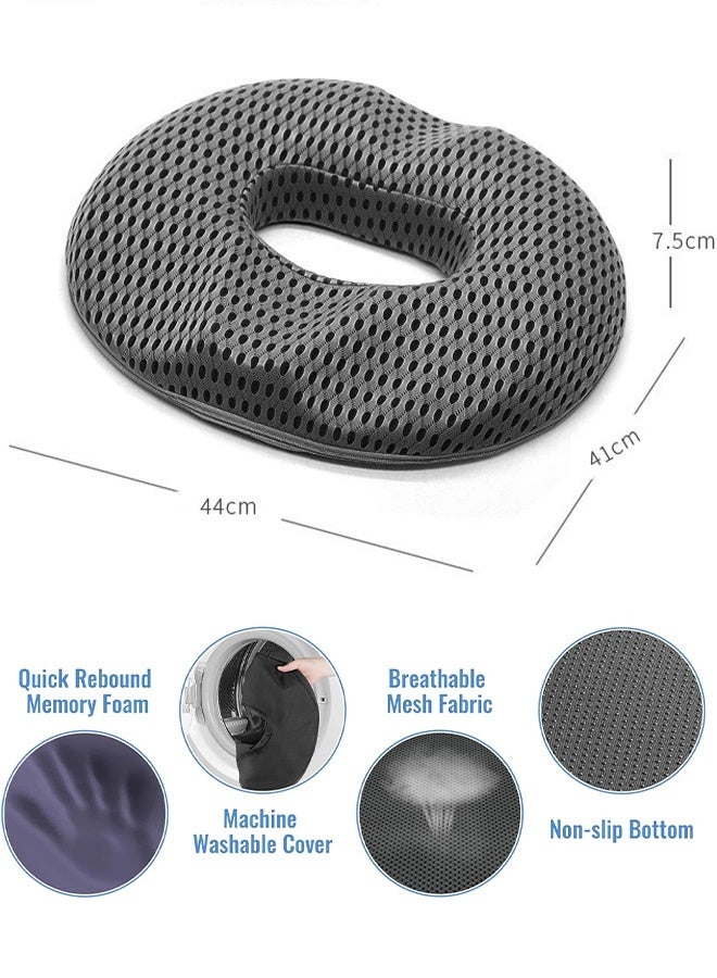 MLADEN Breathable Cushions Chair Pad for Tailbone Pain Relief and Hemorrhoids, Memory Foam Seat Chair Cushion for Postpartum Pregnancy, Seat Cushions for Men and Women for Home & Office, (Dark Gray) - Image 2