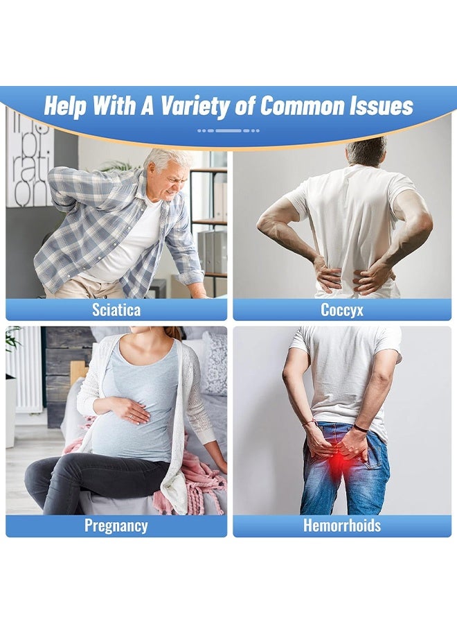 MLADEN Breathable Cushions Chair Pad for Tailbone Pain Relief and Hemorrhoids, Memory Foam Seat Chair Cushion for Postpartum Pregnancy, Seat Cushions for Men and Women for Home & Office, (Dark Gray) - Image 4