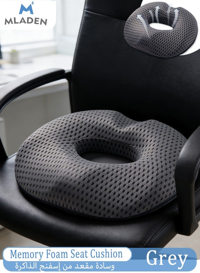 MLADEN Breathable Cushions Chair Pad for Tailbone Pain Relief and Hemorrhoids, Memory Foam Seat Chair Cushion for Postpartum Pregnancy, Seat Cushions for Men and Women for Home & Office, (Dark Gray) - Image 1