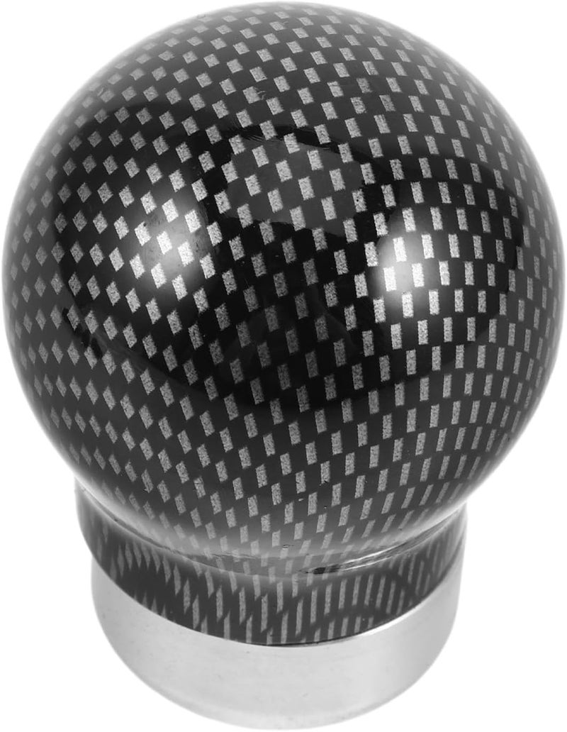 Carbon Fiber Gear Shift Knob Manual Car Shift Handle Metal Spherical Gear Stick Shifter Compatible with Cars and Trucks for Automotive Interior Modification - Image 1