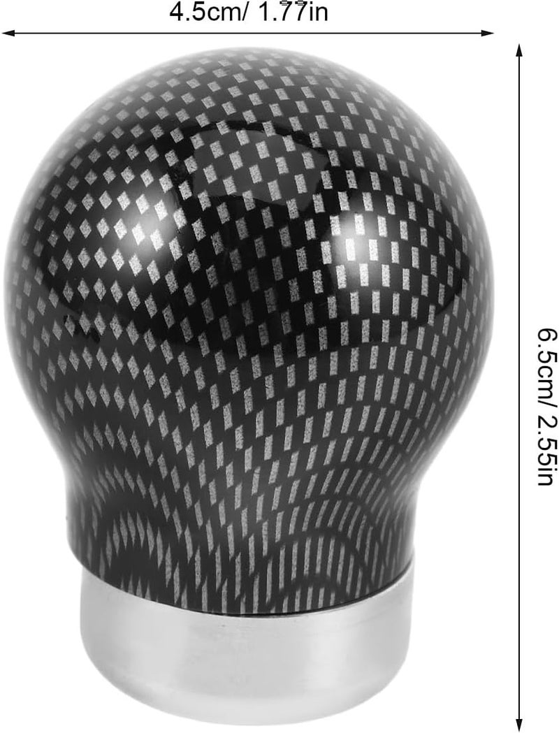 Carbon Fiber Gear Shift Knob Manual Car Shift Handle Metal Spherical Gear Stick Shifter Compatible with Cars and Trucks for Automotive Interior Modification - Image 2
