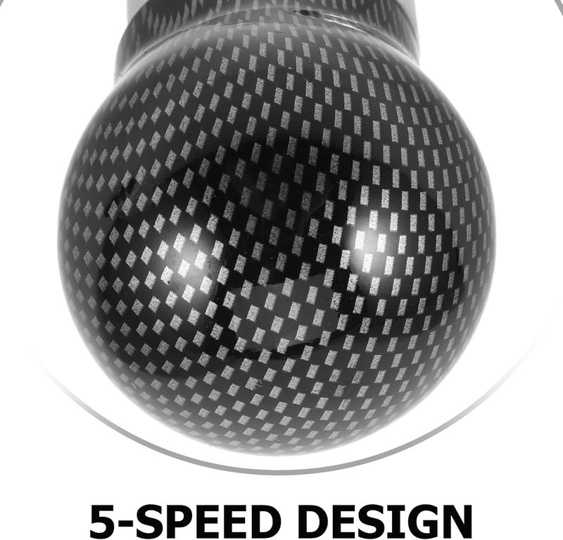 Carbon Fiber Gear Shift Knob Manual Car Shift Handle Metal Spherical Gear Stick Shifter Compatible with Cars and Trucks for Automotive Interior Modification - Image 3